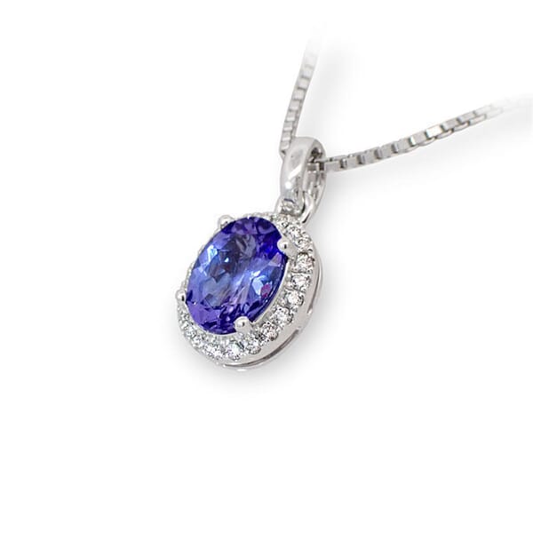 Diamantsmykke i gull med 0,11 ct TW-SI og ametyst - coc4050021